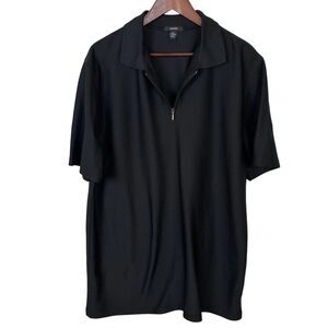 Alfani Black Short Sleeve Polo 1/4 Zip Shirt Men's XXL